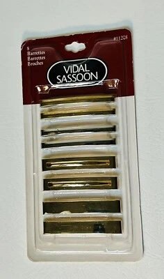 VINTAGE  Stay Tight Barrettes Vintage 1997 8 Pack Metal SILVER/ GOLD COLOR NOS - Image 1 of 4