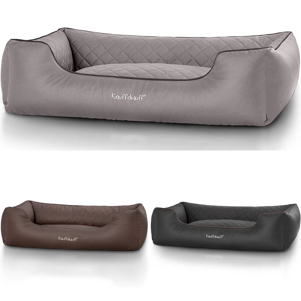 KNUFFELWUFF Hundebett Milan mit gestepptem Kunstleder Hundesofa Hundekörbchen