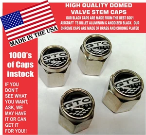 Chrome Pontiac GTO 5.7  LS2 Black Valve Stem Caps All Metal! - Nice! - Picture 1 of 1