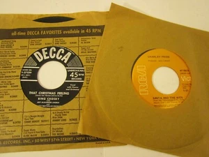 BING CROSBY  silver Bells  Christmas  DECCA VG 45 7"  Holiday + bonus 45   q24 - Imagen 1 de 2
