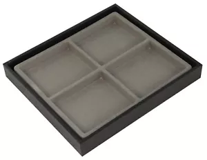 Jewellery Display Tray + Grey 4 Compartment Insert Coin Medal Bead Craft Storage - Picture 1 of 2
