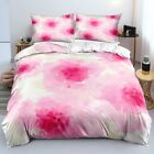 Pink Flower Bed Linens 3D  Duvet Cover Girls Bedroom Beddings Queen Double Twin 