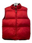 LL Bean Goose Down Puffer Vest Women's Down Zip Up Reversible Red/Black  Sz M