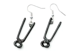 Zange Ohrringe Miniblings Hänger Kneifzange Miniatur Metall Werkzeug schwarz - Bild 1 von 4