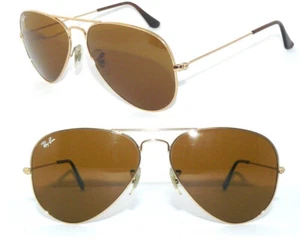 Ray Ban SONNENBRILLE GOLD BRAUN RB 3025 001/33 55 AVIATOR PILOT BRILLE BAG ETUI - Bild 1 von 7