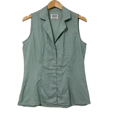 Top sin mangas vintage de lino talla S oficina United Colors of Benetton para mujer talla S Foto 1 de 4