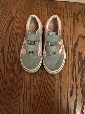 Vans Old Skool Niños Talla 13.5 Gancho y Lazo Tenis Rosa Azul Gamuza Lona Foto 1 de 4