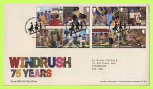 G.B. 2023 Windrush 75 Years set on Royal Mail First Day Cover, Tallents House - Picture 1 of 1