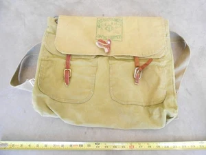 RARE VINTAGE OUTDOOR RANGER LEATHER  / CANVAS BACKPACK CAMPING OSCO BAG - Picture 1 of 8