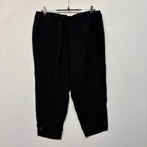 Habitat Women Pull On Capri Crop Pants Size Large Black Rayon Blend D023 -23 - Picture 1 of 20