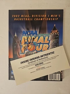 2002 NCAA Men's Basketball Final Four Program Indiana - Signed Mike Davis Auto - Picture 1 of 5