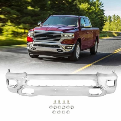 BRISUNSHINE Front Bumper Compatible with 2019-2023 RAM 1500 Face Bar Chrome CH1002407