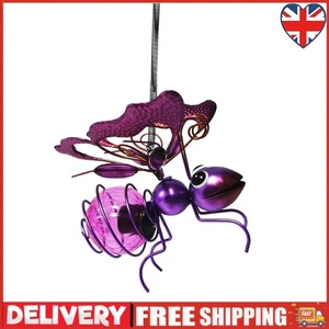 Solar Iron Insect Statue w/ LED Fairy Light Hanging Bee Light for Garden(Purple) - Picture 1 of 9