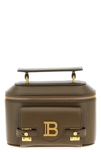 BALMAIN B-buzz Green Leather Top Handle Bag New - Picture 1 of 3