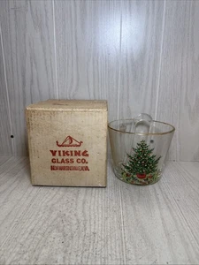 Secchiello ghiaccio albero di Natale in vetro vichingo vintage con scatola originale - Foto 1 di 7