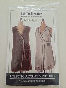 Indygo Junction Eclectic Accent Vest IJ784 Mary Ann Donze Design Sizes S - XXL - Picture 1 of 5