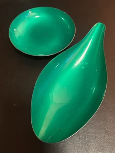 Vtg Reed & Barton Mid-Century Modern Tear Drop 7 x 3.5 Bowl + Circular Bowl - Picture 1 of 7