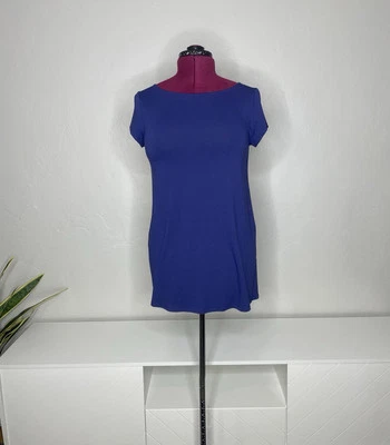 Eileen Fisher Jersey Tunic Women's PS Purple Short Sleeve Viscose - Image 1 of 4