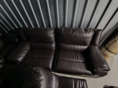 Harvey's Full Leather Recliner Sofas - Image 1 of 4