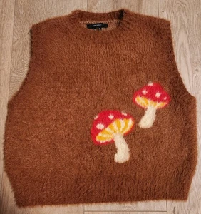 Waldfee Cottagecore Kobold Pilz Granola Wichtel Hippie Pullover Weste S/M - Bild 1 von 11