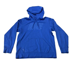 Herren Nike Therma Fit Blau Spellout Hoodie Kapuzenpullover Medium - Bild 1 von 9