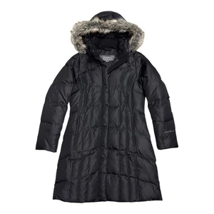EDDIE BAUER Down Fill Faux Fur Winter Puffer Parka Jacket Coat Womens Small  - Picture 1 of 7
