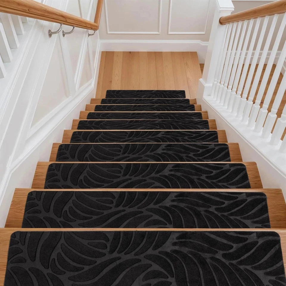 15Pcs Stair Pads Set Carpet Stair Treads Non Slip Adhesive Step Mats Home Decor - Image 1 of 4