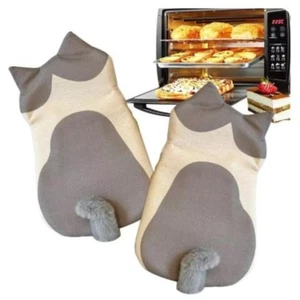 1Pair Non-slip Kitchen Gloves Long Baking Insulation Gloves Steam Box - Picture 1 of 12