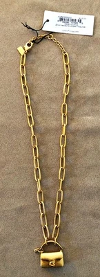 Colar pingente bolsa Coach Signature bolsa malhada novo com etiquetas - Imagem 1 de 4