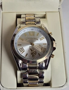 U.S. Polo Assn. Orologio analogico donna quadrante argento con bicolore argento e oro - Foto 1 di 8