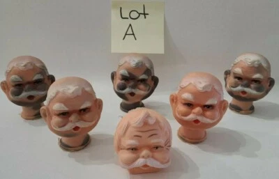 Lote de 6 Manchas Sucias de Goma Navidad Muñecas y Artesanías Caras Papá Noel De Colección Foto 1 de 4