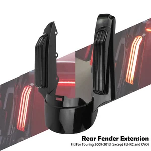 Smoke Rear Fender Extension Fascia LED Light Wire Harness Fit For Harley Touring - Picture 1 of 12