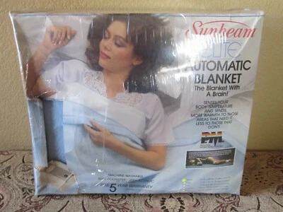 SUNBEAM ELITE ELECTRIC HEATED BLANKET TWIN SKY BLUE WITH BRAIN NEW! FREE SHIP! - Image 1 of 3