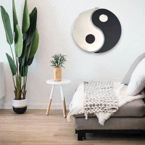 Black & Silver Mirror Yin & Yang Acrylic Mirrors - Picture 1 of 10