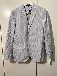 NEW Lauren Ralph Lauren seersucker sport coat blazer, 20R, blue white stripe - Picture 1 of 24