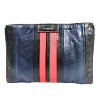 Balenciaga Clutch Bag  Navy Blue Leather 3242333