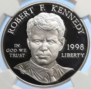 1998 S UNITED STATES JUSTICE Robert F Kennedy Proof Silver Dollar Coin i106251 - Picture 1 of 5