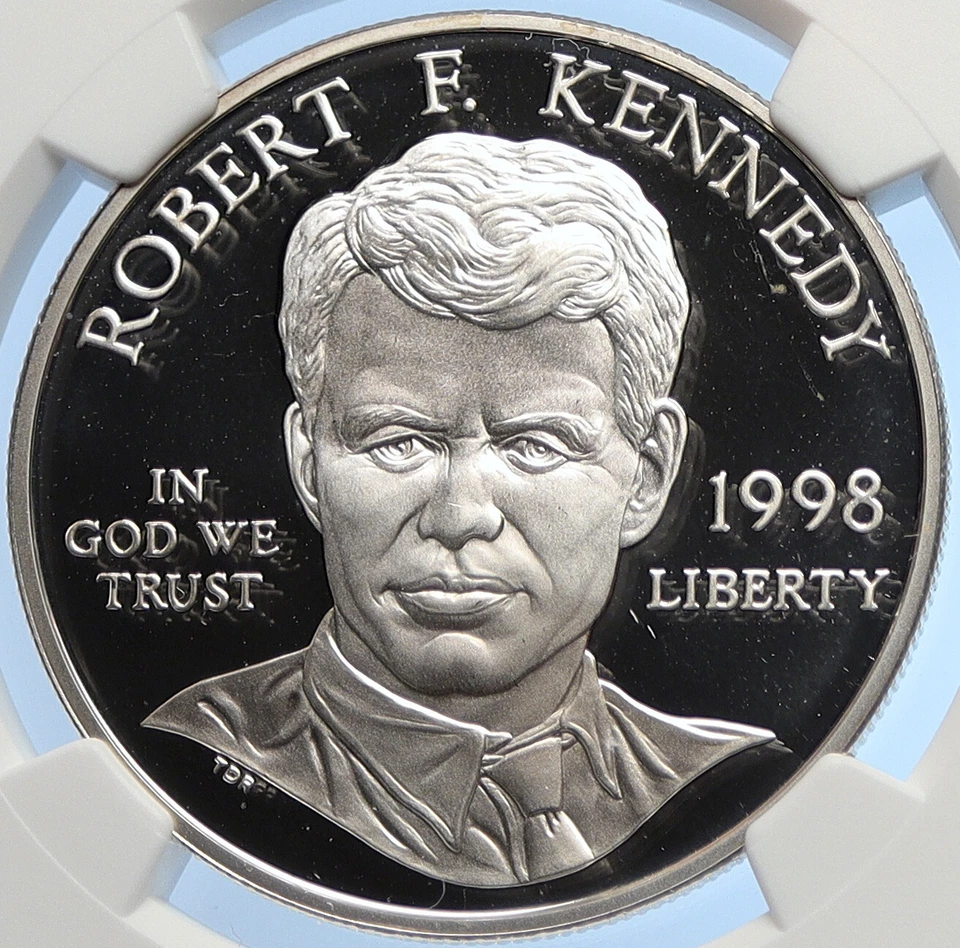 1998 S UNITED STATES JUSTICE Robert F Kennedy Proof Silver Dollar Coin i106251 - Image 1 of 4