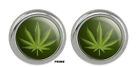 Feuille de pot de marijuana - boucles d'oreilles clous noir et vert percé fleur cannabis 16 mm