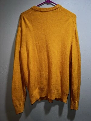 Vintage Mens Gap Sweater XL Rugby Gold Lambswool Knit Long Sleeve Crewneck - Image 1 of 4