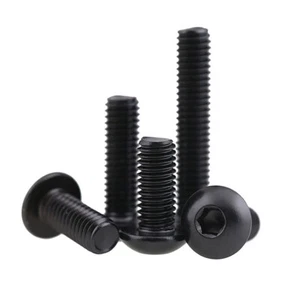 M3 M4 M5 Linsenkopfschrauben Innensechskant DIN7380 ISK Edelstahl A2 V2A Schwarz - Picture 1 of 7