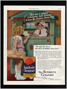 1934 New Sunbrite Cleanser Children Grocer Original Print Ad ~ Our Gang - Picture 1 of 1