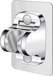 Shower Head Holder Wand Wall Mount Adhesive Adjustable Silver - Picture 1 of 7