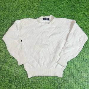 Vintage Mark Alexander White Sweater Size Medium Made In USA 20 X 24 - Picture 1 of 5