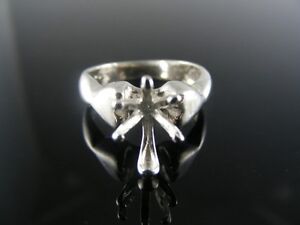 3646  RING SETTING STERLING SILVER, SIZE 5, 9X6 MM PEAR STONE