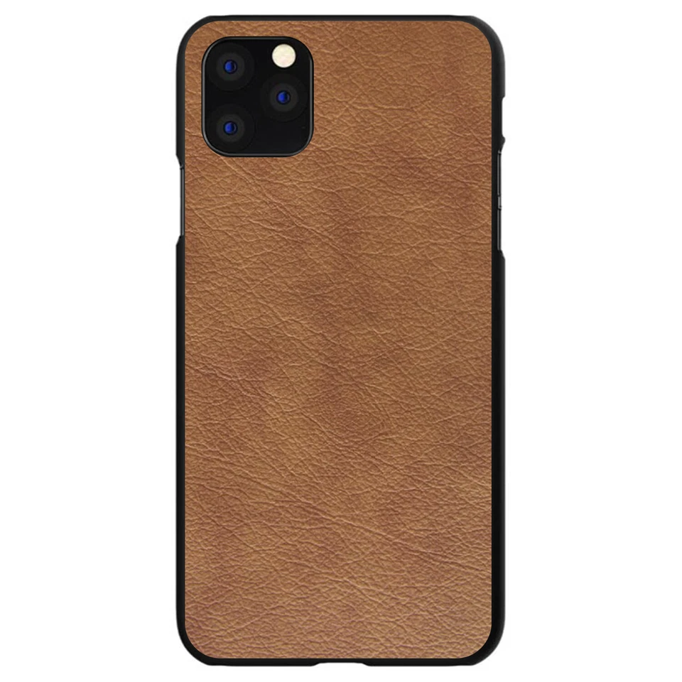 Hard Case Cover for iPhone / Samsung Galaxy Dark Brown Leather Texture - Image 1 of 1