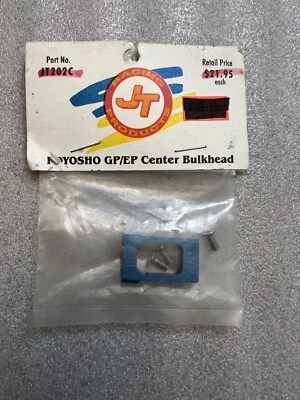 JT Racing Blue Aluminum Center Bulkhead Kyosho GP/EP Vintage Upgrade Part Rare! - Image 1 of 4
