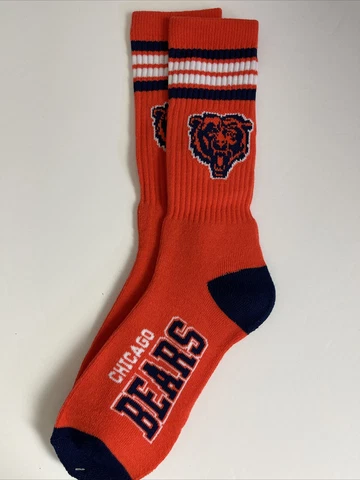 Chicago Bears Adult Socks FBF 4-Stripe 1 Pair- Large New Free Ship (D1) Cover