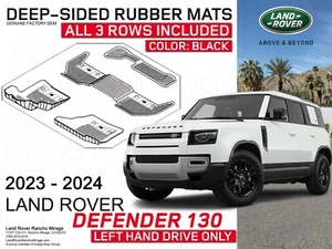 FACTORY OEM LAND ROVER DEEP-SIDED RUBBER FLOOR MATS SET DEFENDER 130 VPLES0652 - Picture 1 of 2