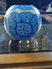 Vintage Collectible Ball Candle New Blue Pattern